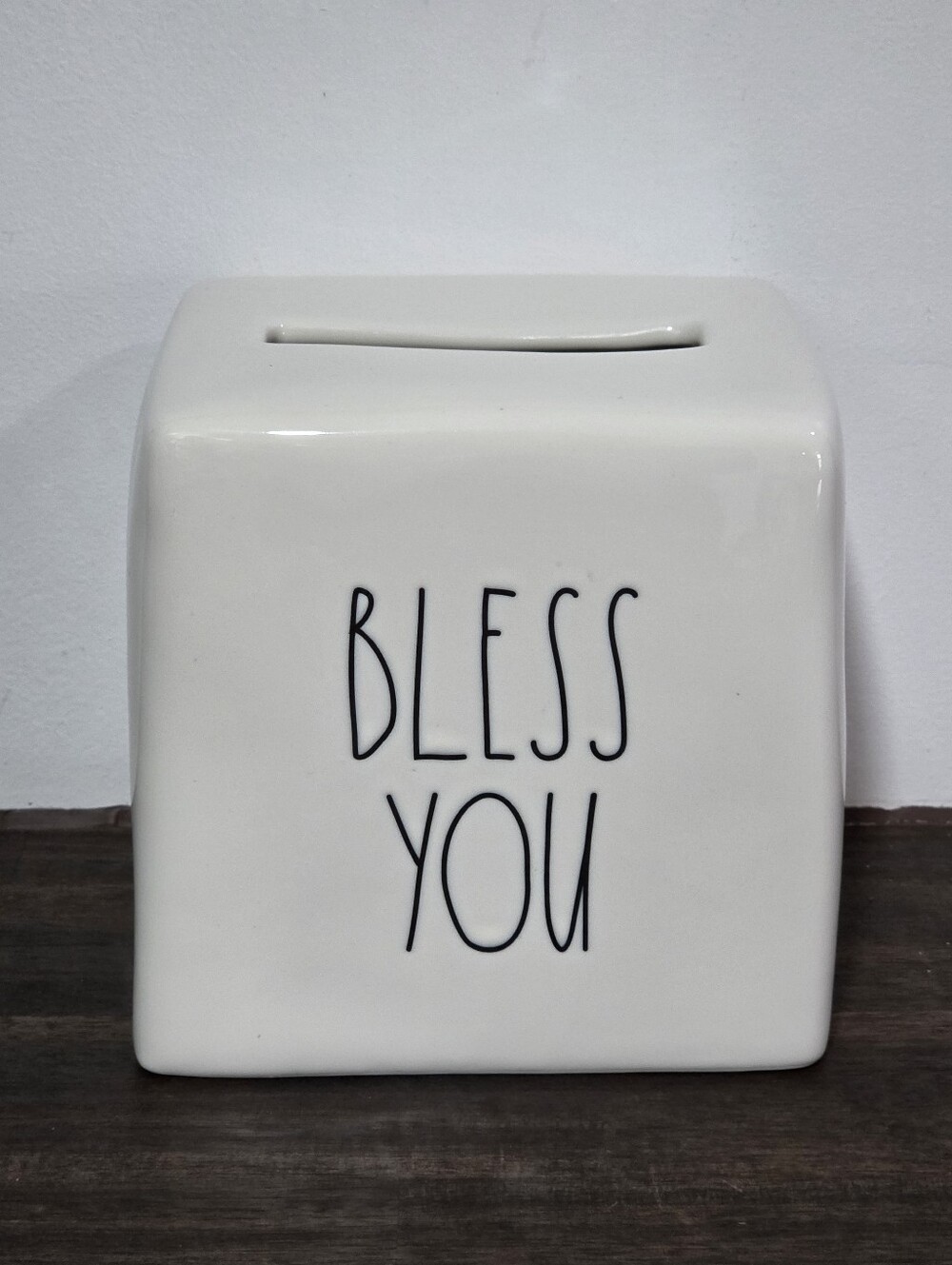 Rae Dunn Bless You Ceramic Tissue Box Cover